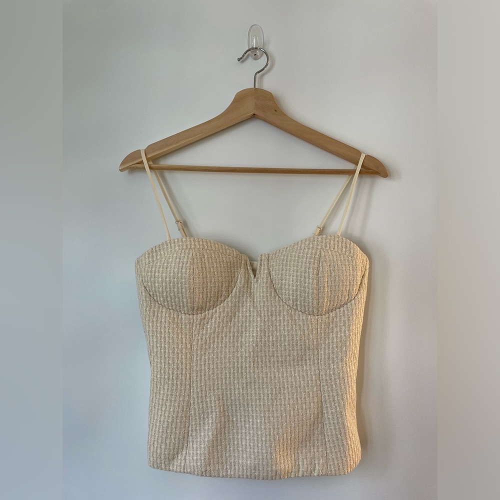 Love Bonito cream corset top